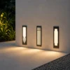 Applique LED extérieure rectangulaire noire design moderne