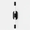 Applique murale LED tube verticale noire