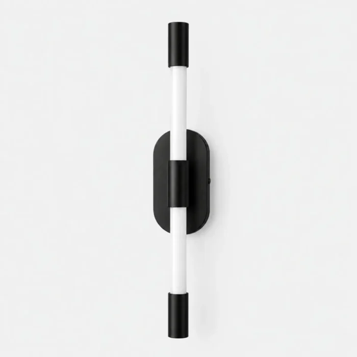 Applique murale LED tube verticale noire