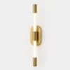 Applique murale LED tube verticale dorée