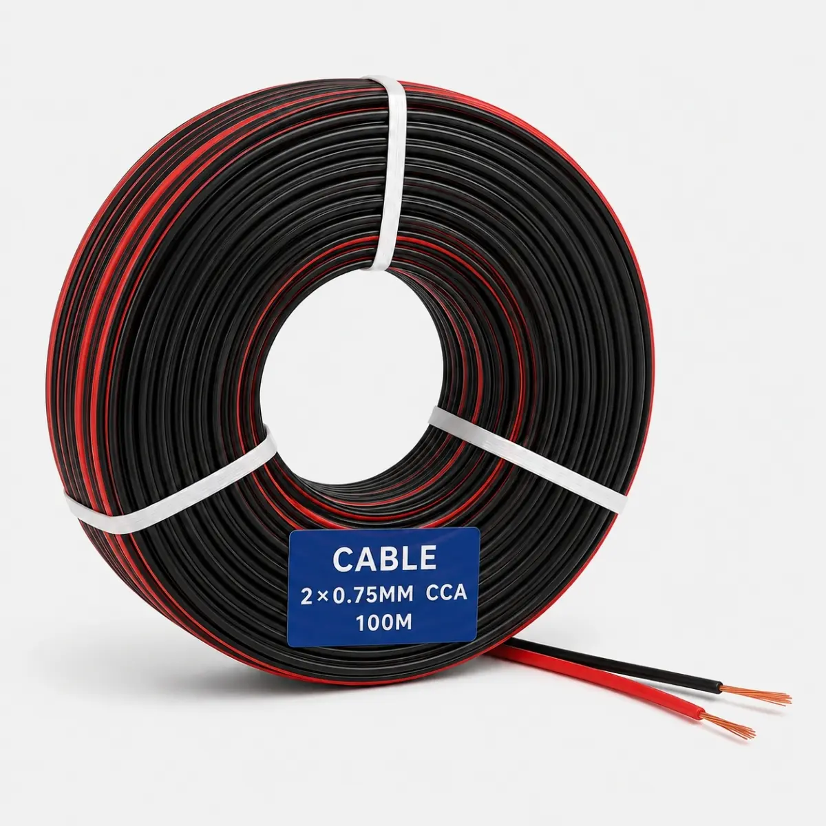 Câble BAF haut-parleur rouge noir 2x0.75mm² 100m