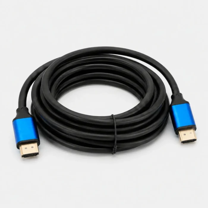 Câble HDMI 2.0 haute vitesse noir avec connecteurs bleus