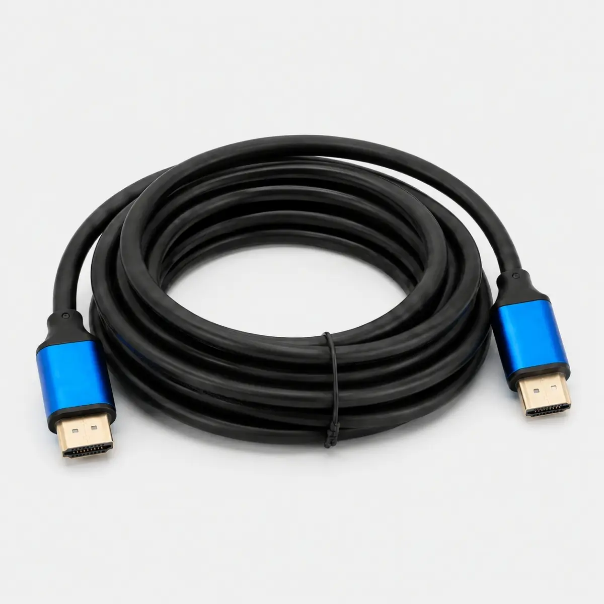 Câble HDMI 2.0 haute vitesse noir avec connecteurs bleus