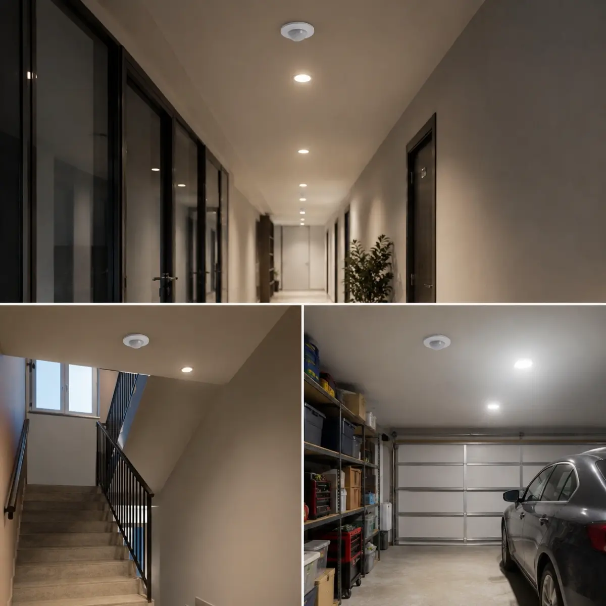 Détecteur de mouvement plafond dans couloir escalier et garage