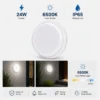 Hublot LED rond 24W 6500K IP65 avec informations produit