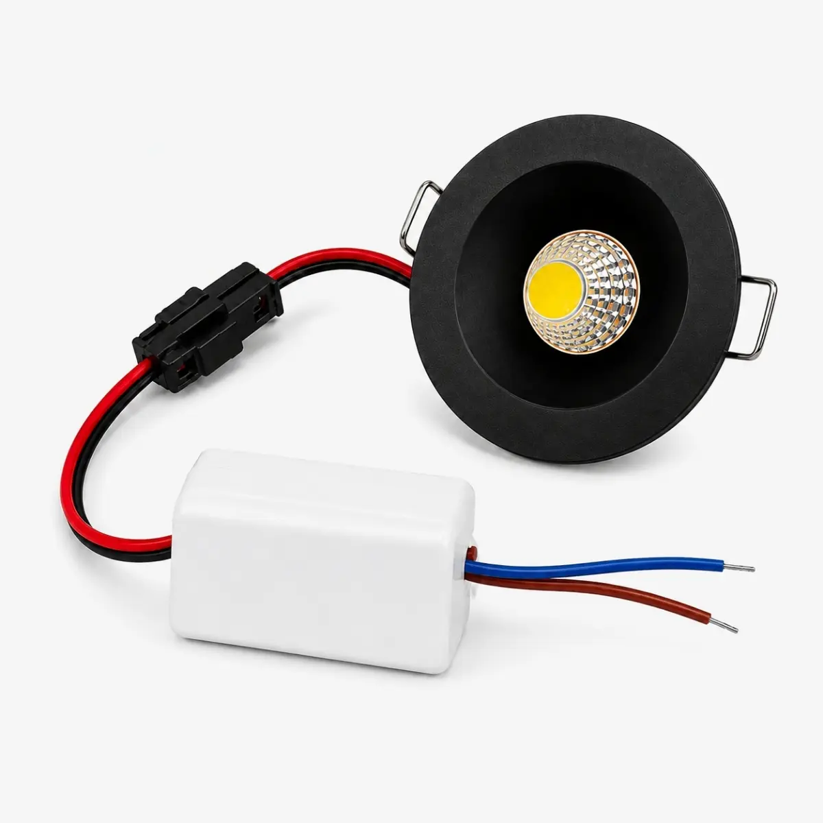 Mini spot LED encastré blanc et noir avec lumière 3000K et 6500K