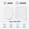 Panel LED apparent 48W 6500K rond et carré avec éclairage uniforme