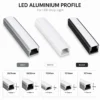 Profilé aluminium LED gris blanc et noir avec dimensions 20/15 20/20 17/07 17/10 et 17/14mm