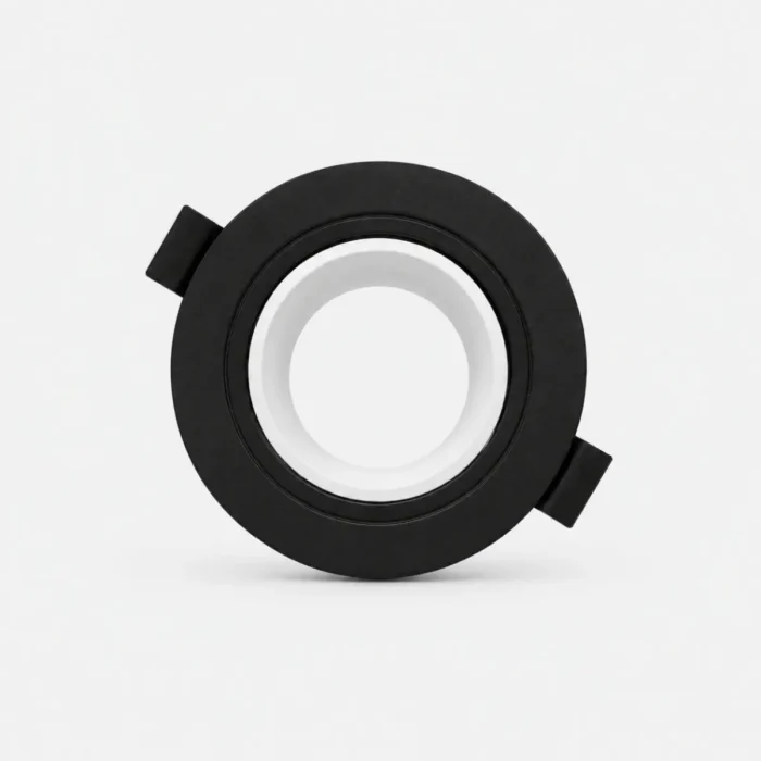 Spot encastrable noir rond avec support orientable pour plafond