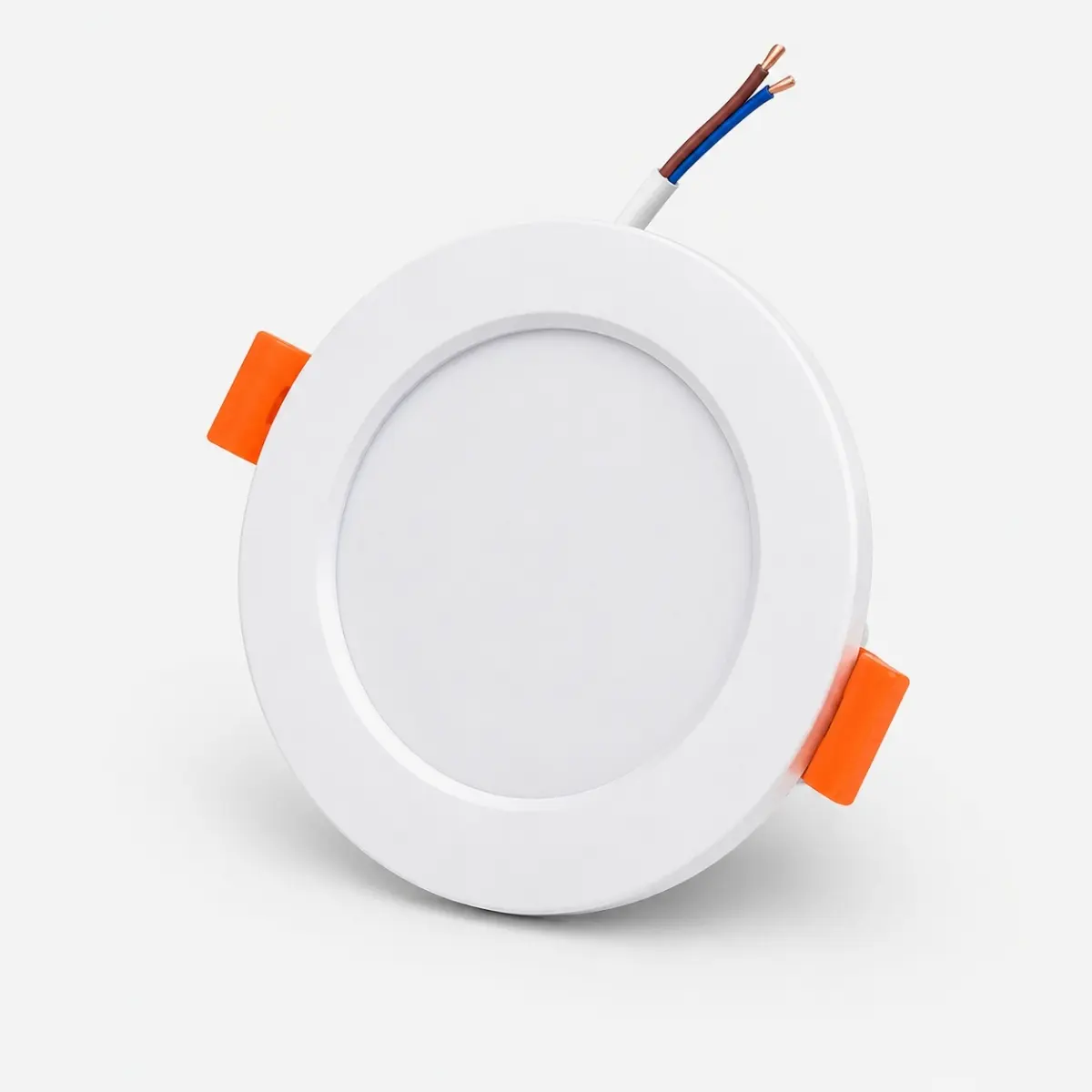 Spot LED encastrable rond blanc avec clips de fixation