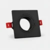 Support spot encastrable carré noir 1 trou pour ampoule MR16 GU10
