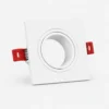 Support spot encastrable carré blanc 1 trou pour plafond intérieur