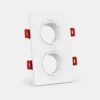 Support spot encastrable carré blanc 2 trous pour ampoule LED