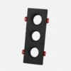 Support spot encastrable carré noir 3 trous pour éclairage intérieur