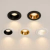 Supports spots encastrables RH-MH1 installés au plafond avec lumière chaude