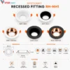 Support spot encastrable RH-MH1 MR16 avec dimensions Ø90 mm découpe Ø75 mm hauteur 20 mm