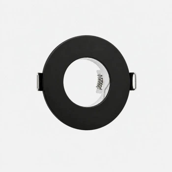 Support spot encastrable rond noir compatible MR16 GU10