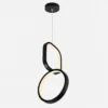 Suspension LED double anneau noire avec éclairage intégré